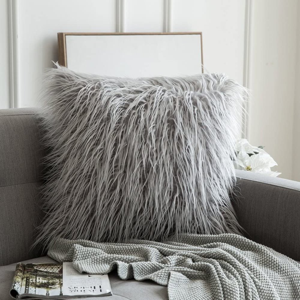 MIULEE Decorative Faux Fur Pillow Cover
